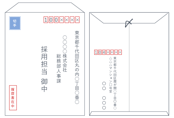 履歴書　封筒　企業あてに送る場合