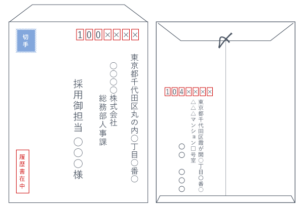 履歴書　封筒 個人宛に送る場合